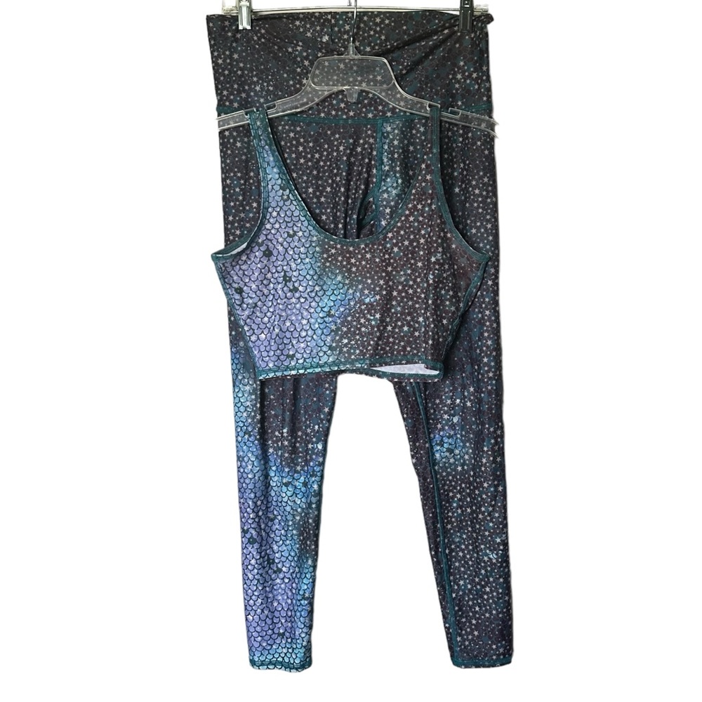 Teeki Black and Blue Patterned Leggings